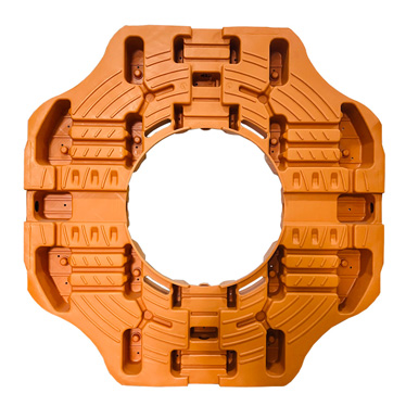 1600 x 1600 mm Heavy-Duty Twin-Sheet UHMWPE Copper Rod Coil Plastic Pallet